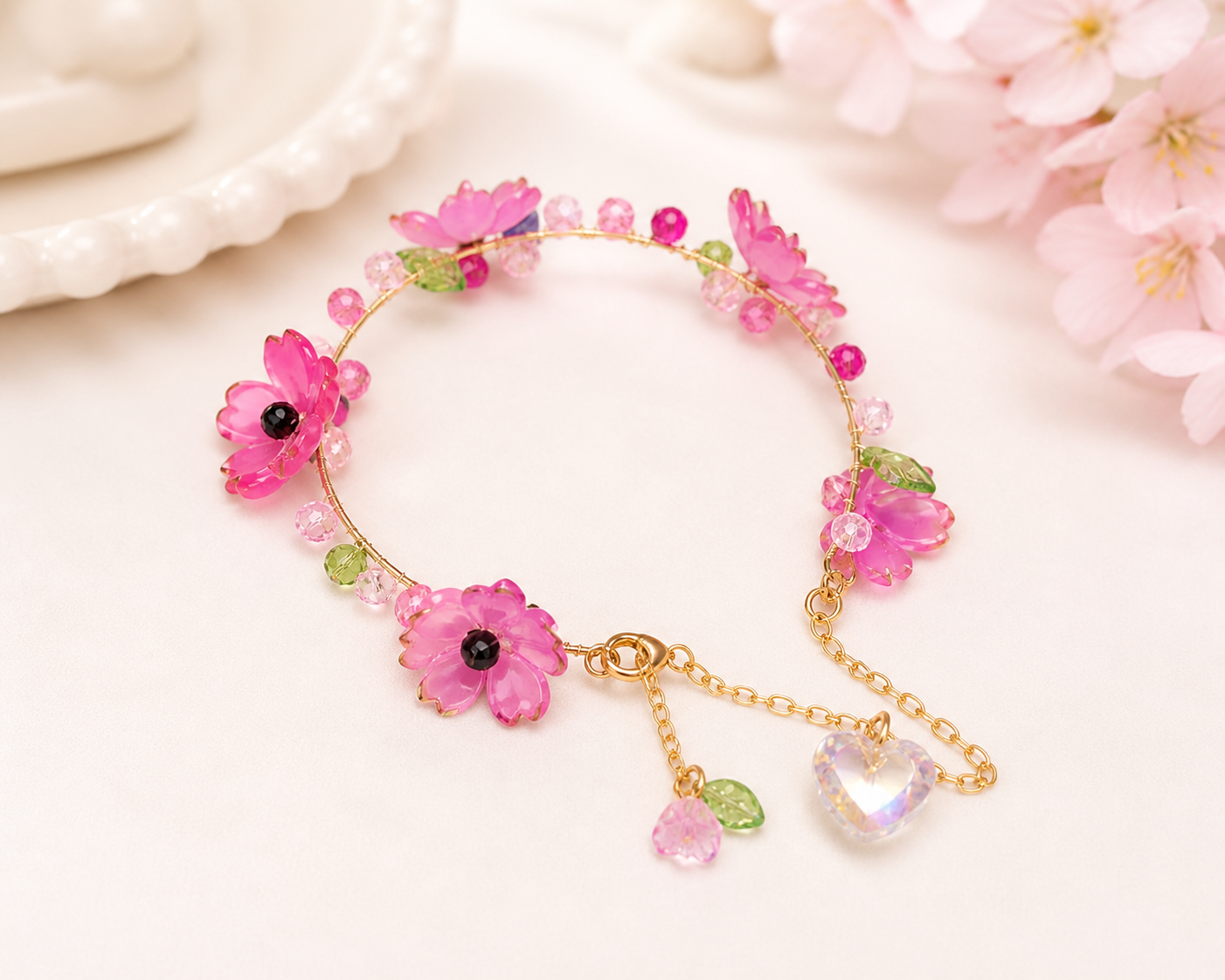 Floral Charm Bracelet