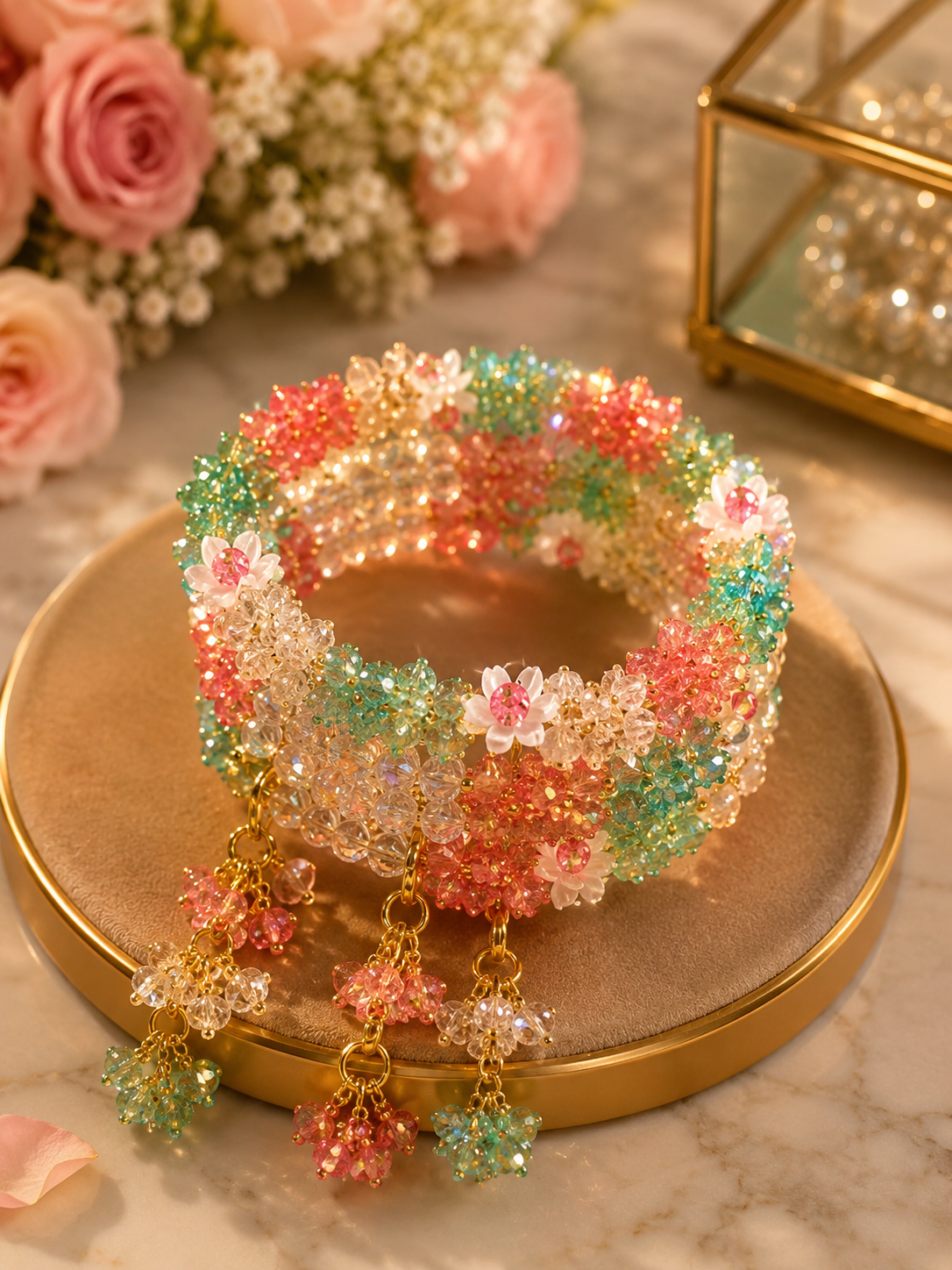 Floral Gajra Bangle Set