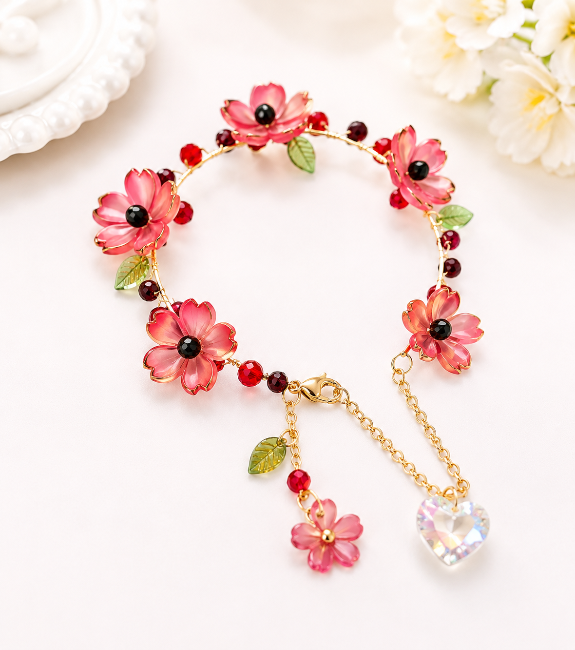 Floral Charm Bracelet
