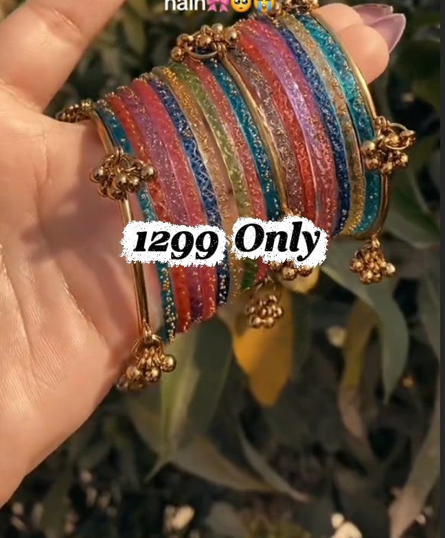 Kashmiri Glass Bangles (12 pcs)
