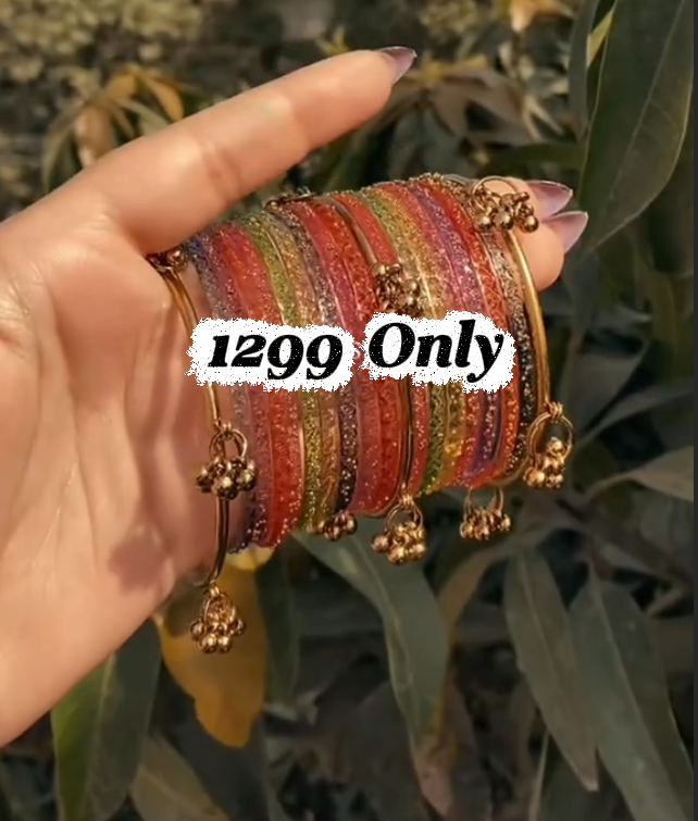 Kashmiri Glass Bangles (12 pcs)