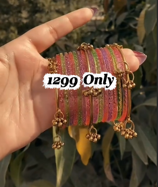 Kashmiri Glass Bangles (12 pcs)